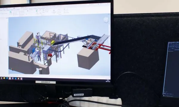Mechanical equipment design shown in CAD software